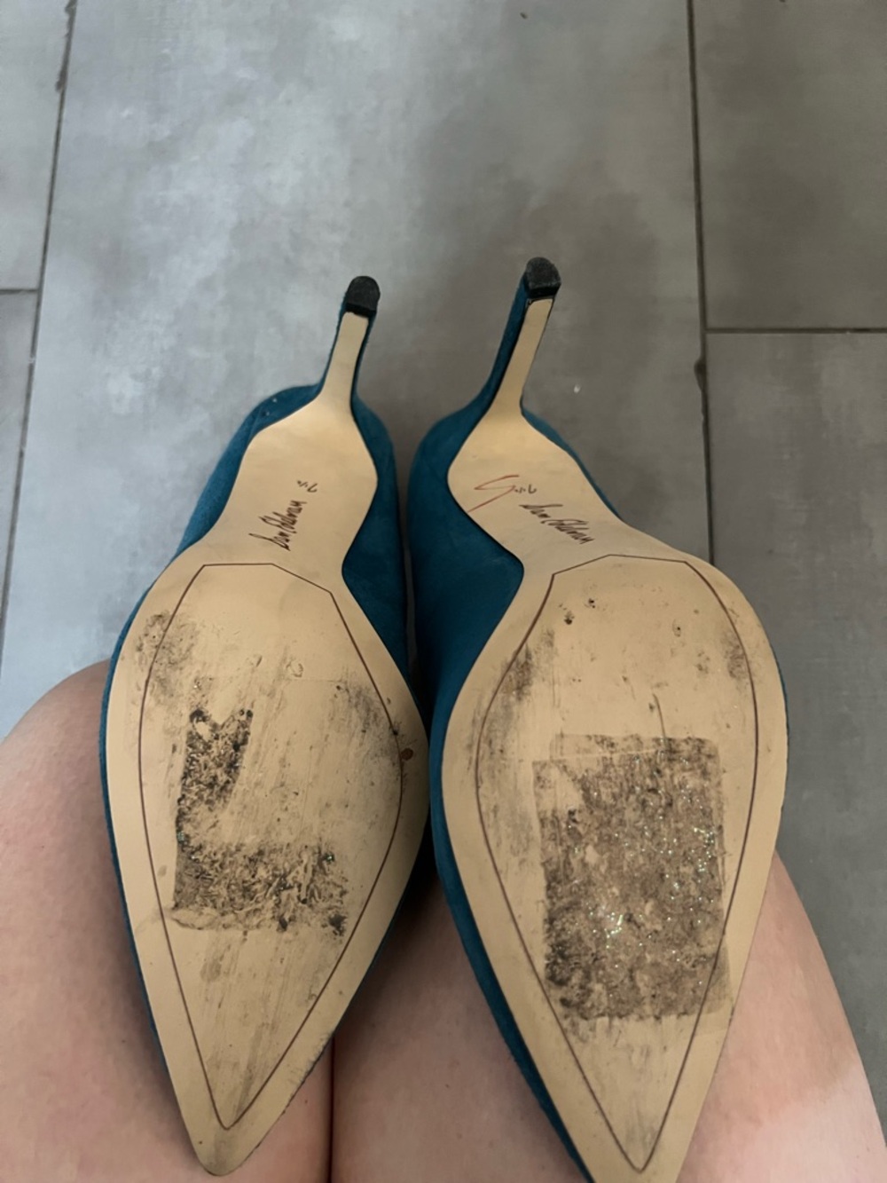 Sam Edelman Teal Suede Pointed Pumps - Picture 3 of 5